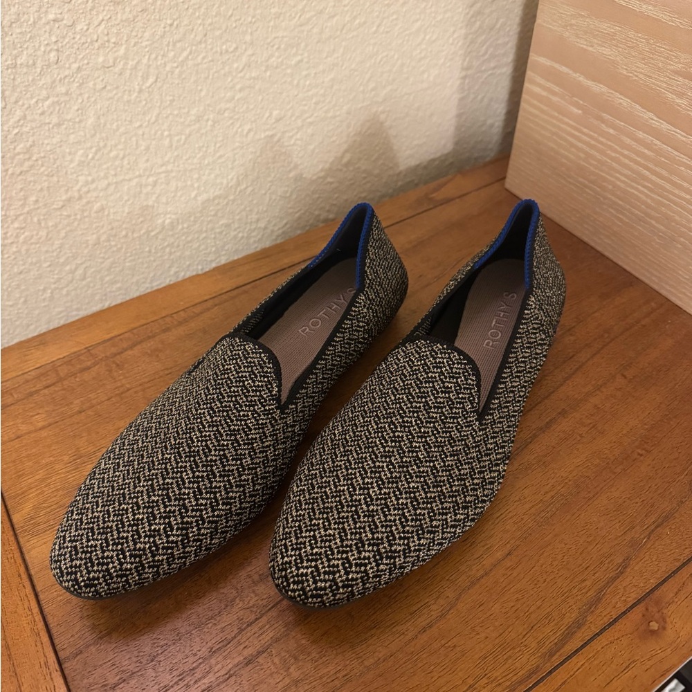 Rothy's Black and Gold Women’s Almond Loafer
